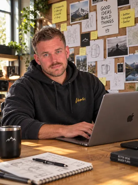 Matt Barnes, founder of UpNrth Digital, at his desk